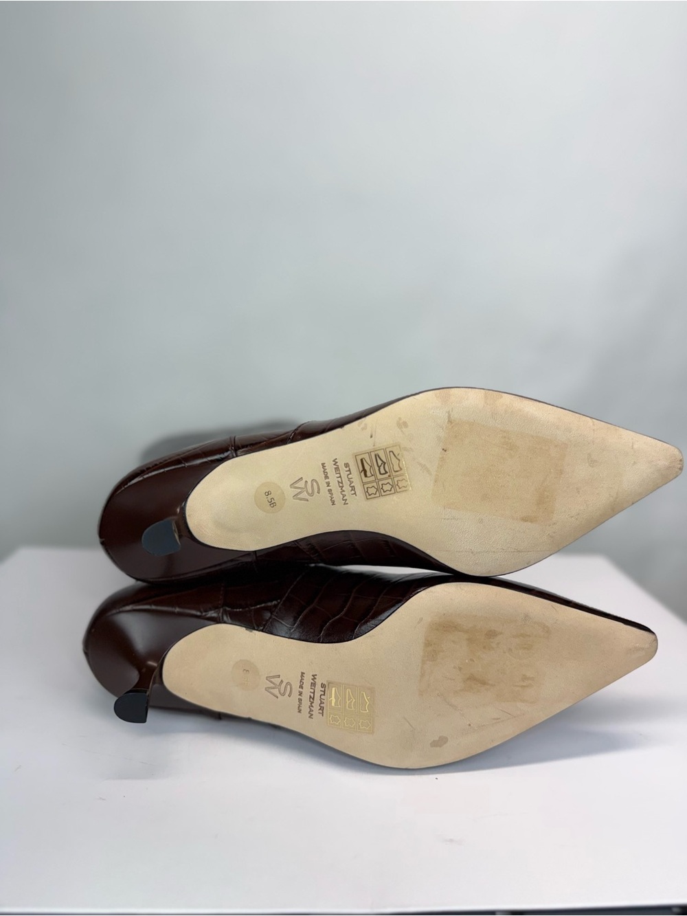 New Stuart Weitzman Naomi 50 High Boot Auburn Brown Sz 8.5 - Picture 14 of 16